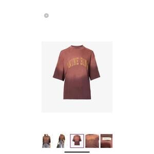 Anine Bing Avi Gradient Red/Brown Short Sleeve T-Shirt Oversized Small